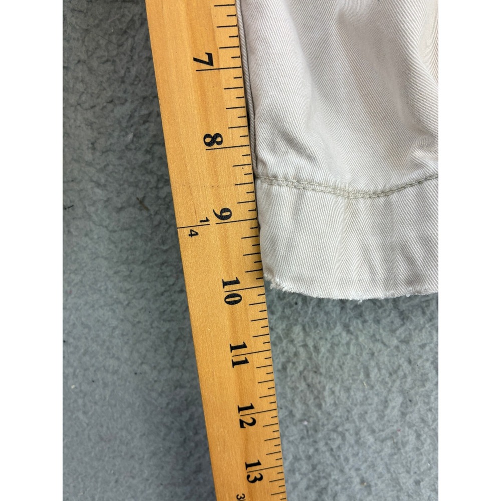 Abercrombie & Fitch Drawstring Cargo Shorts Mens 31 Cream Pockets Y2K - Picture 8 of 13